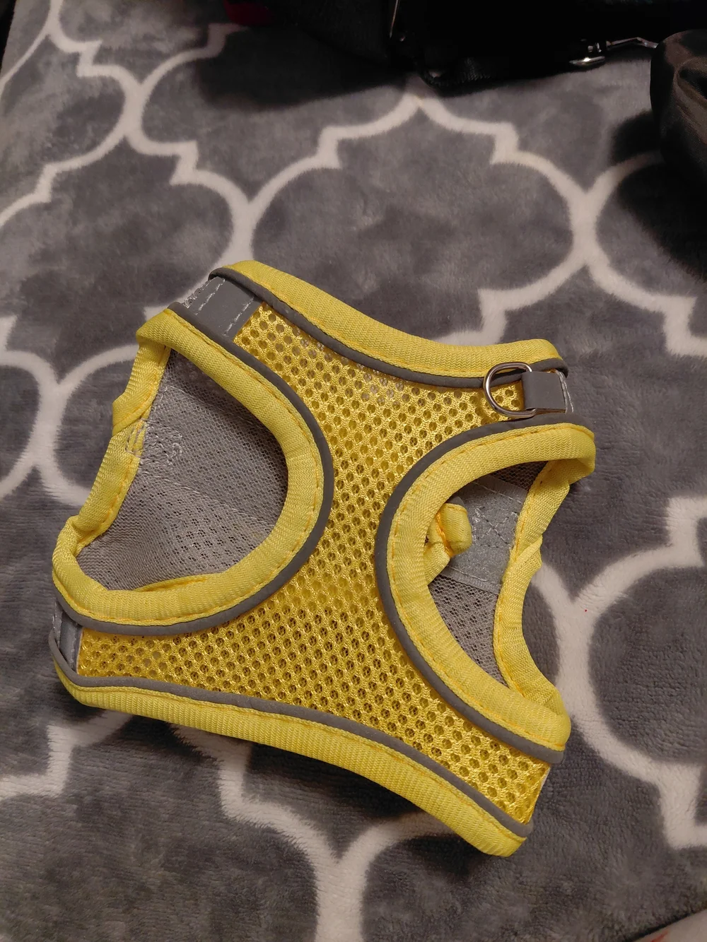 Yellow Mesh Small Pet Harness with Reflective Trim